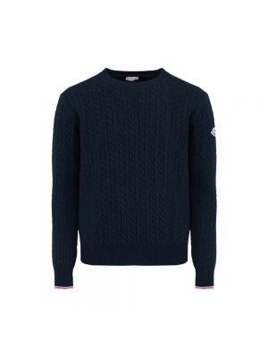 Sweter wełniany Moncler niebieski