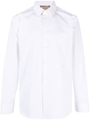 Chemise en coton avec manches longues Gucci blanc