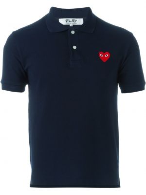 Polo majica z vezenjem z vzorcem srca Comme Des Garçons Play modra