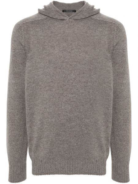 Vlnený sveter s kapucňou Tagliatore sivá