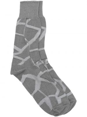 Žakárové bavlněné ponožky Issey Miyake Men šedé