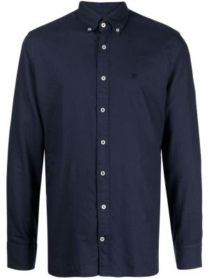 Bavlnená košeľa s výšivkou Hackett modrá