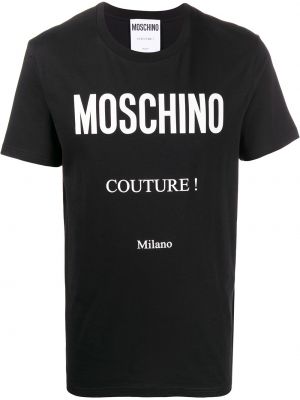 Тениска с принт Moschino черно