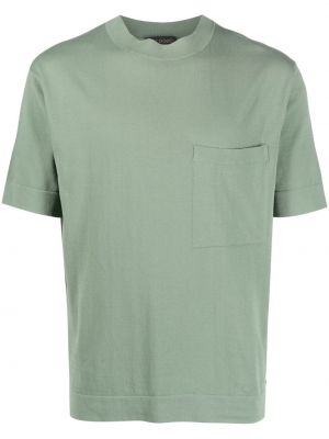 Bavlnené tričko s okrúhlym výstrihom Dell'oglio zelená