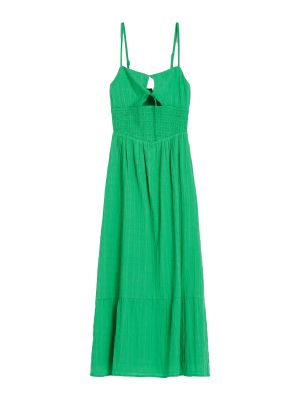 Midi šaty Bershka zelená