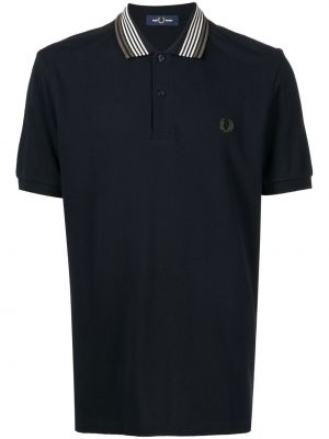 Bomull brodert poloskjorte Fred Perry blå