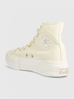 Csillag mintás platform talpú sneakers Converse Chuck Taylor All Star sárga