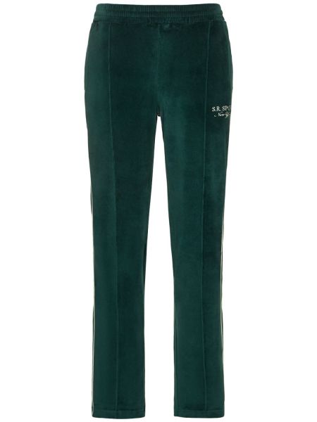 Welurowe spodnie Sporty And Rich zielone