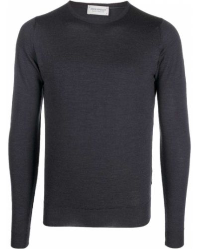 Pull col rond John Smedley gris