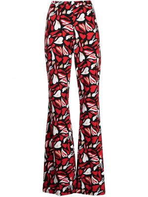 Копринени панталон с принт с абстрактен десен Dvf Diane Von Furstenberg червено