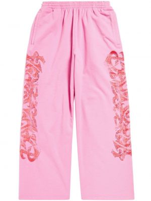Αθλητικό παντελόνι σε φαρδιά γραμμή Balenciaga ροζ