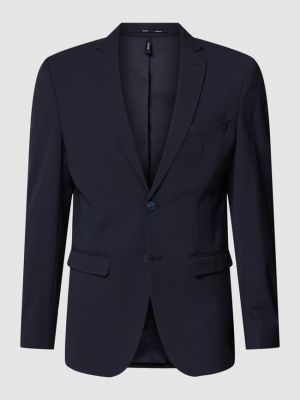 Приталенная куртка на пуговицах с карманами Selected синяя