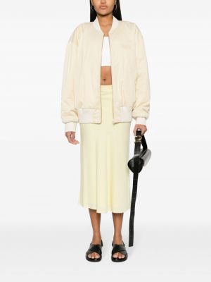 Spódnica midi z krepy Calvin Klein żółta