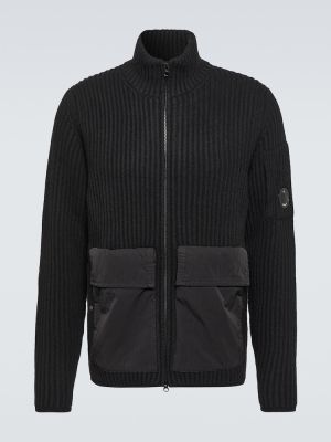 Флийс вълнен пуловер C.p. Company черно