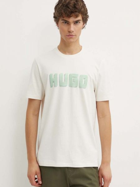 Koszulka z nadrukiem Hugo beżowa