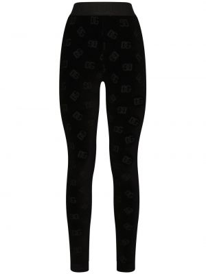 Pamut leggings nyomtatás Dolce & Gabbana fekete