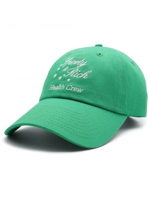 Със звездички памучна шапка с козирки Sporty & Rich зелено