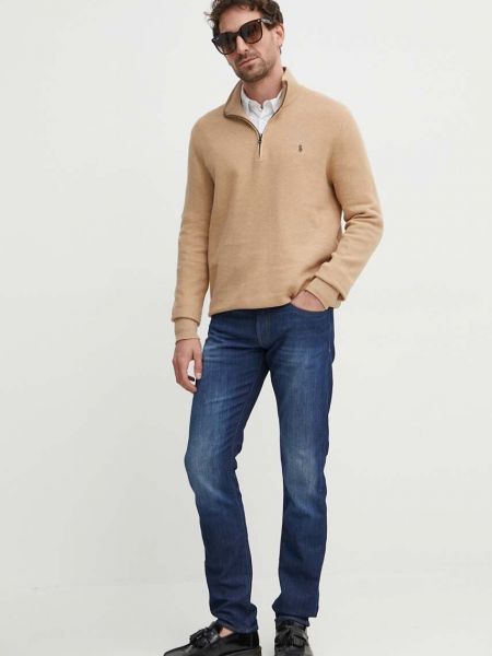 Хлопковый свитер Polo Ralph Lauren коричневый