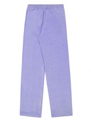 Veliūrinės siuvinėtos sportinės kelnes Sporty & Rich violetinė