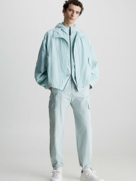 Spodnie cargo Calvin Klein niebieskie