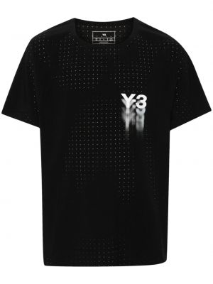 Raštuotas marškinėliai Y-3 juoda
