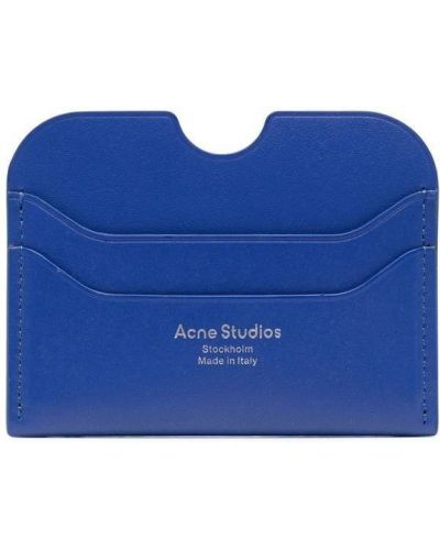 Lær lommebok Acne Studios blå