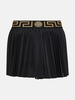 Плиссированная юбка мини Versace черная