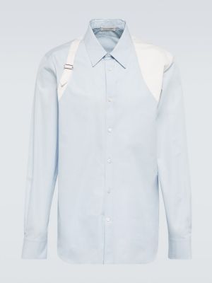 Bavlnená košeľa Alexander Mcqueen modrá