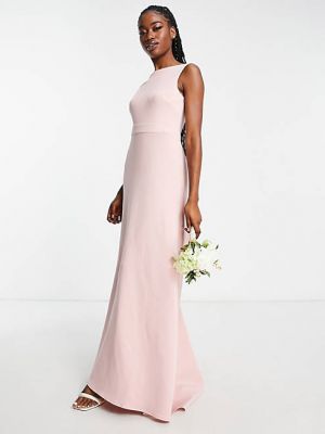 Длинное платье с бантом Tfnc розовое