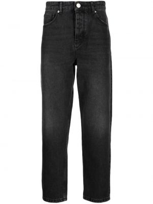 Bavlnené džínsy s rovným strihom Ami Paris čierna
