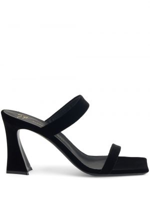 Zamatové sandále Giuseppe Zanotti čierna