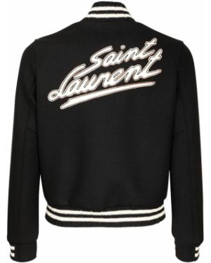 Černá vlněná bunda Saint Laurent