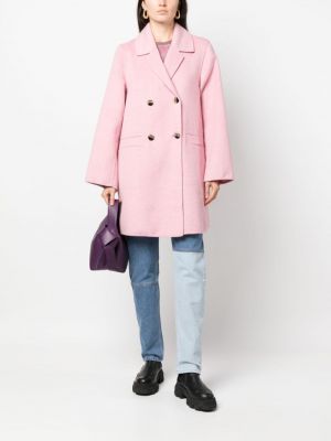 Kabát Ganni růžový