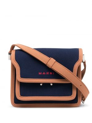 Чанта за ръка бродирани Marni синьо