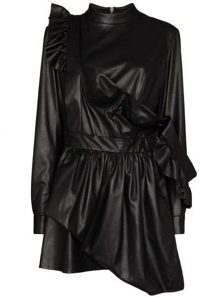Mini vestido de cuero Natasha Zinko negro