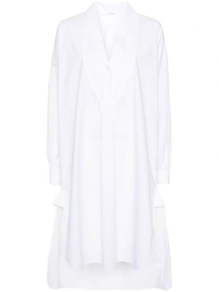 Βαμβακερή φόρεμα The Row λευκό