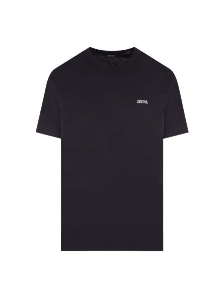 Jersey hemd mit stickerei aus baumwoll Ermenegildo Zegna schwarz