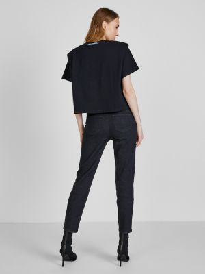 Tričko s ramennými vypchávkami Karl Lagerfeld čierna