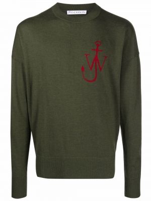 Вълнен пуловер от мерино вълна с принт Jw Anderson