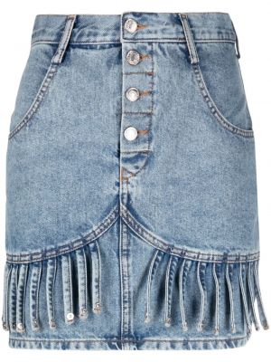 Spódnica jeansowa z frędzli Moschino Jeans