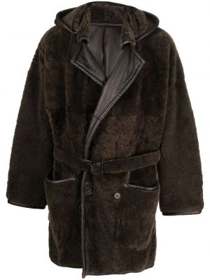 Hnědý kabát s kapucí Gianfranco Ferré Pre-owned