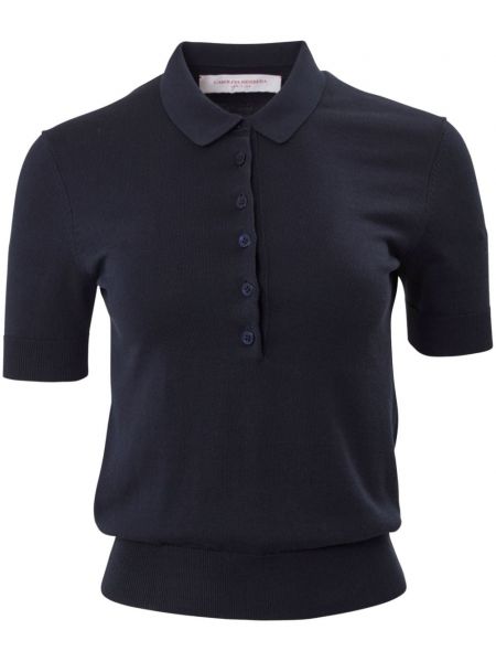 Strikket poloshirt Carolina Herrera blå