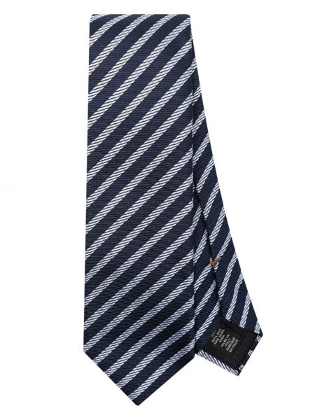 Jacquard seiden krawatte Zegna blau