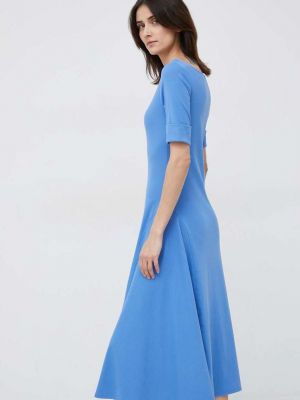 Bavlněné mini šaty Lauren Ralph Lauren - modrá