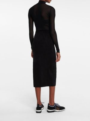 Žakárové sametové midi sukně Fendi černé
