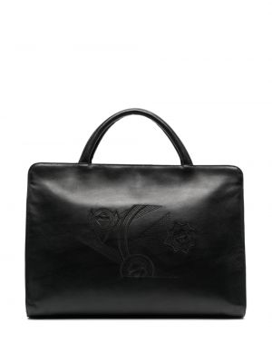 Τσάντα με κέντημα Versace Pre-owned μαύρο