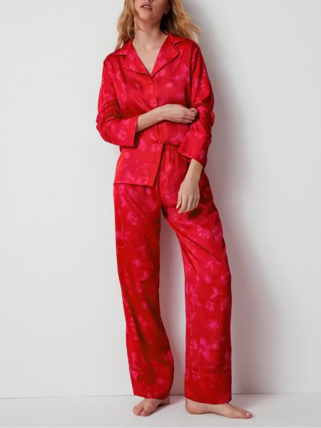 Saténové pyžamo Marks & Spencer červené