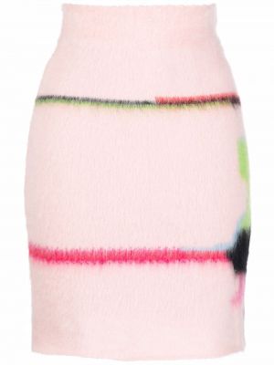 Falda de punto con estampado abstracto Msgm rosa