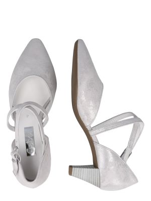 Полуотворени обувки с ток с отворена пета Gabor бяло