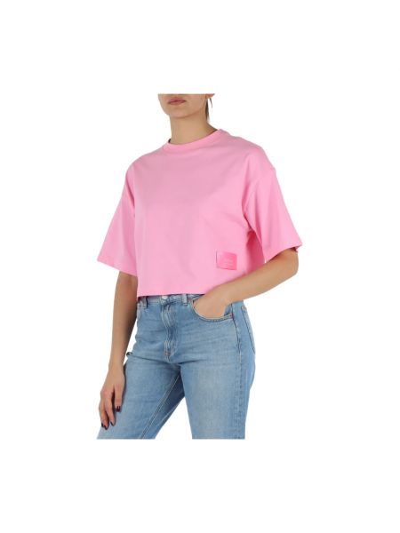 Koszulka bawełniana Replay różowa